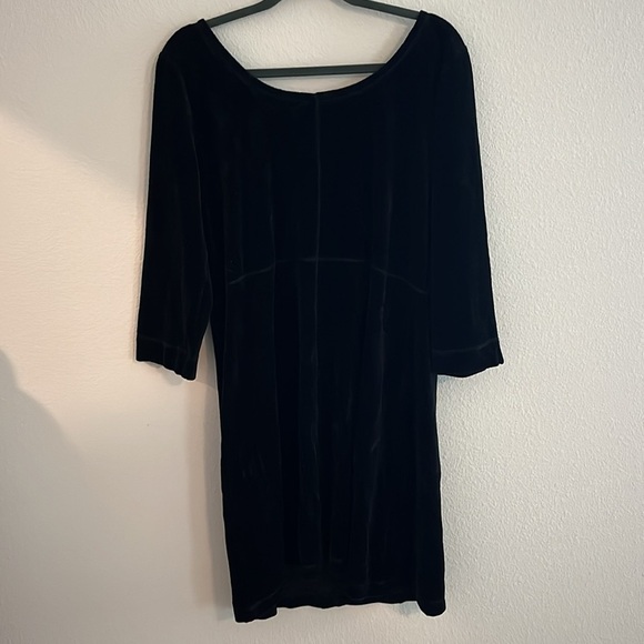 Talbots Velvet Black Dress Size L - Picture 5 of 6